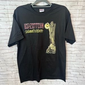 Led Zeppelin Stairway to Heaven Graphic T Shirt Mens Black L Cotton NEW